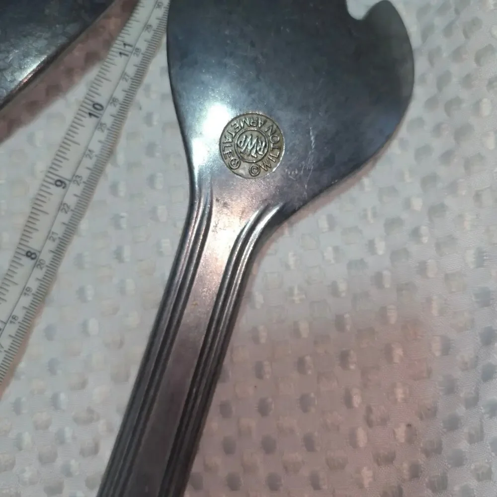 WILTON ARMETALE FLUTES AND PEARLS PEWTER SALAD FORK SPOON SET